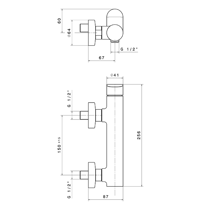 Смеситель для душа Newform Linfa II 69455.21.018 выход снизу хром ФОТО