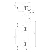 Смеситель для душа Newform Linfa II 69455.21.018 выход снизу хром схема 2 Смеситель для душа Newform Linfa II 69455.21.018 выход снизу хром схема 2