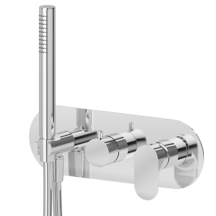 Встраиваемый смеситель для душа Newform Linfa II 69469E с ручным душем 2 потока внешняя часть ФОТО