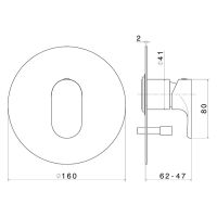 Смеситель для душа на 2 потока Newform Linfa II 69470E встраиваемый автопереключатель внешняя часть схема 8