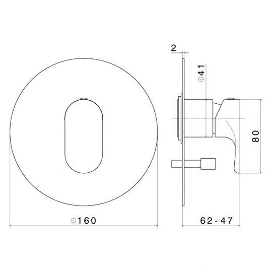 Смеситель для душа на 2 потока Newform Linfa II 69470E встраиваемый автопереключатель внешняя часть схема 8