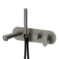 Смеситель встраиваемый для ванны Newform Linfa II 69472E с изливом и ручным душем внешняя часть схема 5