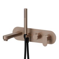 Смеситель встраиваемый для ванны Newform Linfa II 69472E с изливом и ручным душем внешняя часть схема 9