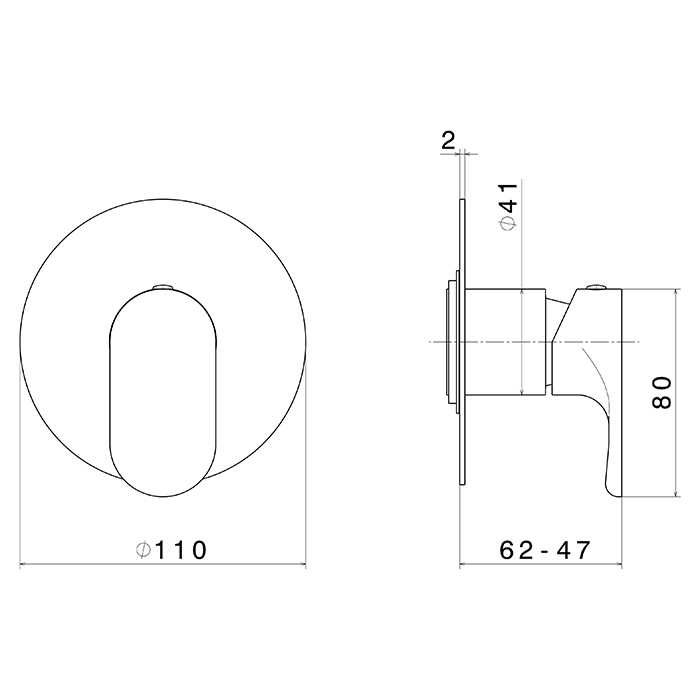 Внешняя часть встраиваемого смесителя для раковины Newform Linfa II 69475E ФОТО