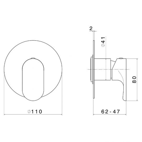 Внешняя часть встраиваемого смесителя для раковины Newform Linfa II 69475E схема 6