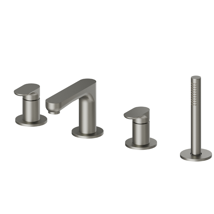 Смеситель на борт ванны Newform Linfa II 69482C 4 отверстия с изливом и ручным душем ФОТО