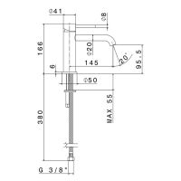 Смеситель для раковины на 1 отверстие Newform X-STEEL 316 69612X.50.050  излив 14.5 см схема 2