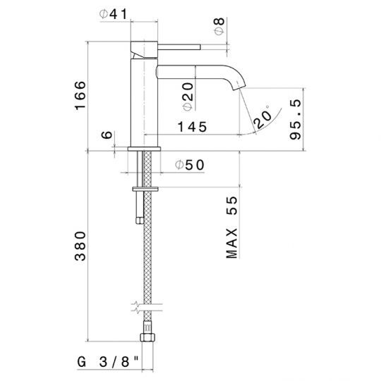 Смеситель для умывальника Newform X-Steel 316 69612X схема 5