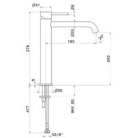 Смеситель высокий для раковины Newform X-Steel 316 69614X схема 5