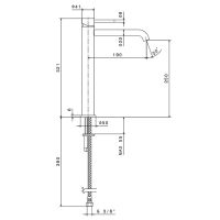 Смеситель для раковины высокий без донного клапана Newform X-STEEL 316 69615X.50.050 излив 19 см схема 6