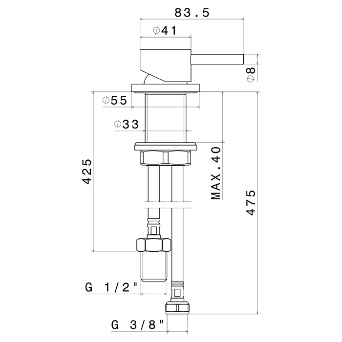 Управление смесителя для раковины Newform X-Steel 316 69624X ФОТО