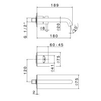 Встраиваемый смеситель для умывальника Newform X-Steel 316 69628EX внешняя часть схема 5