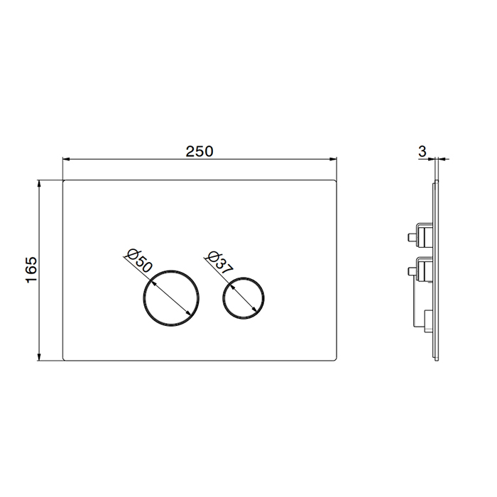 Клавиша смыва для унитаза Newform X-STEEL 316 69642X двойная для систем инсталляций TECE ФОТО