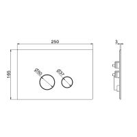 Клавиша смыва для унитаза Newform X-STEEL 316 69642X двойная для систем инсталляций TECE схема 5