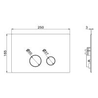 Клавиша смыва для унитаза Newform X-STEEL 316 69643X двойная для систем инсталляций GEBERIT SIGMA 8 & SIGMA 12 схема 2