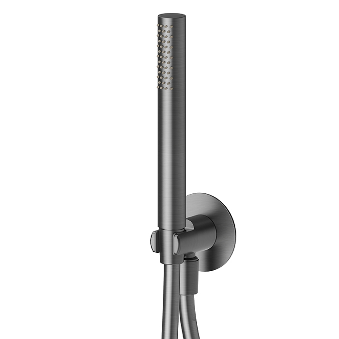 Изображение Ручной душ Newform X-Steel 316 69645X.59.064 кронштейн-уголок 1/2 шланг: 150 см PVD Brushed gun metal