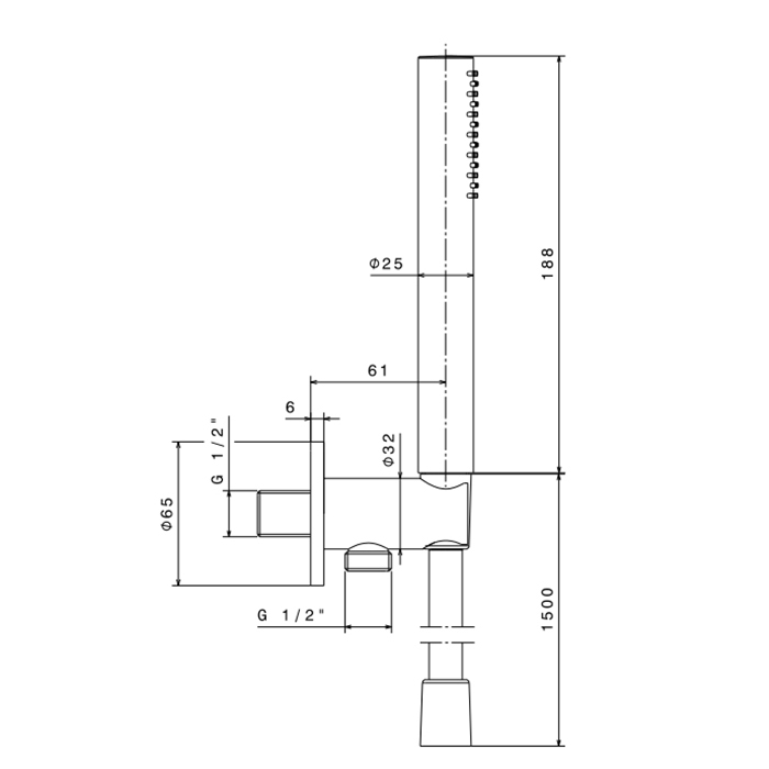 Ручной душ Newform X-Steel 316 69645X.59.064 кронштейн-уголок 1/2 шланг: 150 см PVD Brushed gun metal ФОТО