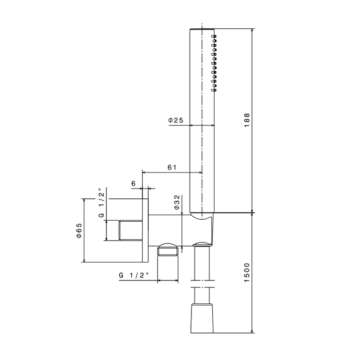 Душевой гарнитур Newform X-STEEL 316 69645X.59.067 настенный держатель с ручным душем и шлангом 150 см PVD Brushed copper bronze ФОТО