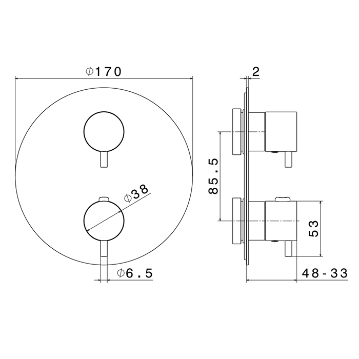 Смеситель для душа термостатический Newform X-STEEL 316 69663EX с переключателем до 5 источников (для 31061/31020/27888/27889) ФОТО