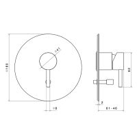 Смеситель для душа Newform X-Steel 316 69670EX с автопереключатель на 2 потока внешняя часть схема 5