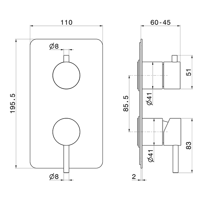 Смеситель для душа Newform X-STEEL 316 69673EX с переключателем на 2 выхода ФОТО