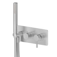 Смеситель для душа Newform X-STEEL 316 69679EX.50.050 на 2 выхода ручной душ кронштейн на декоративной платине (для 31030) схема 1