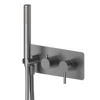 Смеситель для душа Newform X-STEEL 316 69679EX.50.050 на 2 выхода ручной душ кронштейн на декоративной платине (для 31030) схема 2