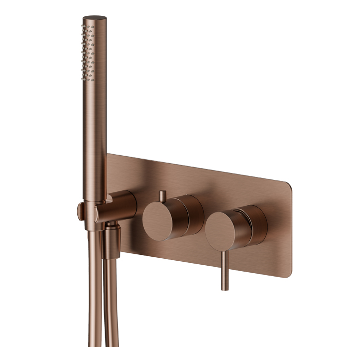 Смеситель для душа Newform X-STEEL 316 69679EX.50.050 на 2 выхода ручной душ кронштейн на декоративной платине (для 31030) ФОТО