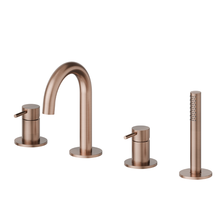 Смеситель для ванны набортный с Newform X-STEEL 316 69682XC в комплекте с ручной лейкой ФОТО