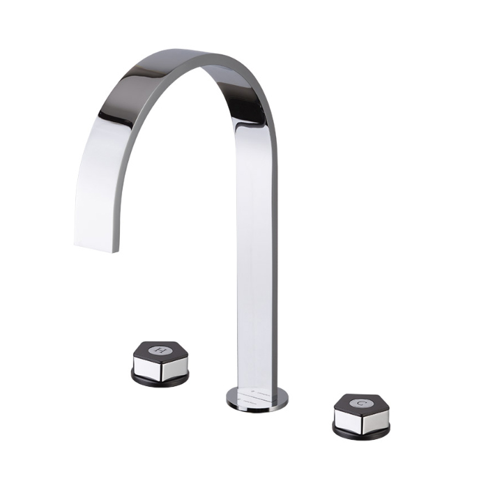 Изображение Смеситель для ванны Newform ParkLE 69700 высокий 3 отверстия с донным клапаном