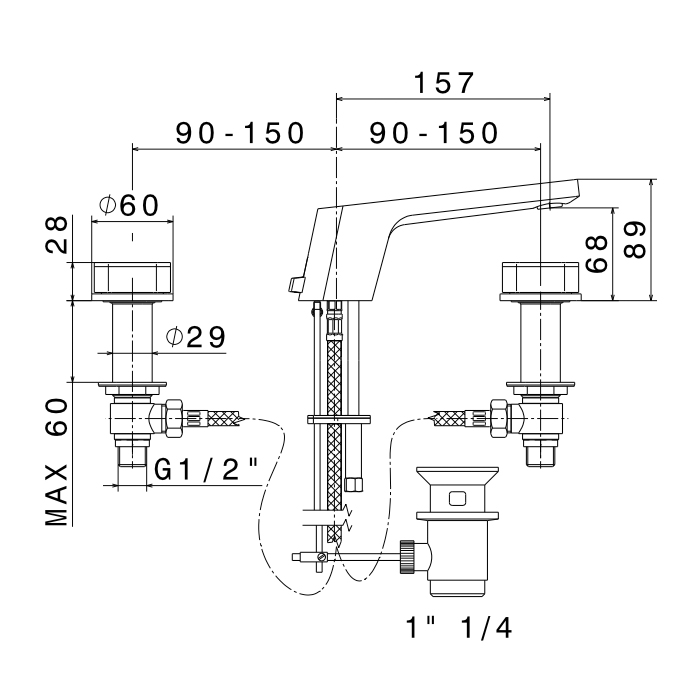Смеситель встраиваемый для ванны Newform ParkLE 69706 с донным клапаном ФОТО