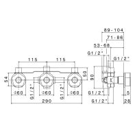 Смеситель для душа Newform ParkLE 69772 встраиваемый термостатический на 3 потока схема 3