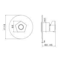 Смеситель для душа Newform ParkLE 69775E встраиваемый на 1 поток схема 3