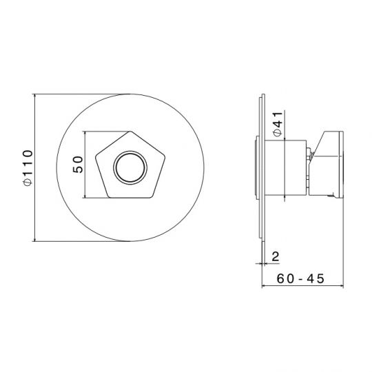 Смеситель для душа Newform ParkLE 69775E встраиваемый на 1 поток схема 3