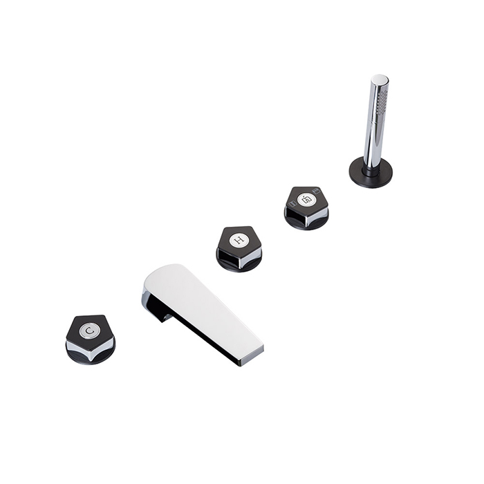 Изображение Смеситель Newform ParkLE 69782C на борт ванны 5 отверстий с ручным душем