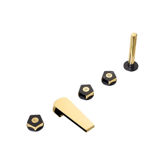 Смеситель Newform ParkLE 69782C на борт ванны 5 отверстий с ручным душем схема 3