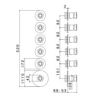 Встраиваемый смеситель для душа Newform ParkLE 69802E термостатический на 5 потоков схема 3