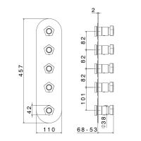 Смеситель для душа термостатический Newform ParkLE 69804E встраиваемый на 4 потока схема 3