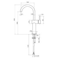 Смеситель для раковины Newform Blink 70815 высокий схема 3