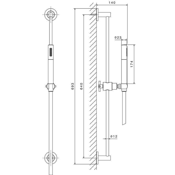 Душевой гарнитур штанга Newform Blink 70856.01.093 ручной душ из латуни шланг 150 см ФОТО