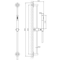 Душевой гарнитур штанга Newform Blink 70856.01.093 ручной душ из латуни шланг 150 см схема 2