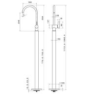 Смеситель для раковины Newform Blink Chic 71018E напольный внешняя часть схема 4