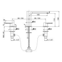Смеситель для раковины Newform Haka 72000 без донного клапана схема 7