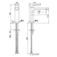 Смеситель рычажный для раковины Newform Haka 72012 без донного клапана схема 8