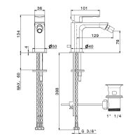 Смеситель с донным клапаном Newform Haka 72025 для биде схема 10
