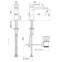 Смеситель рычажный Newform B-Easy 72610 для раковины схема 3
