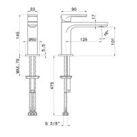Смеситель для умывальника Newform B-Easy 72612 1 отверстие схема 5