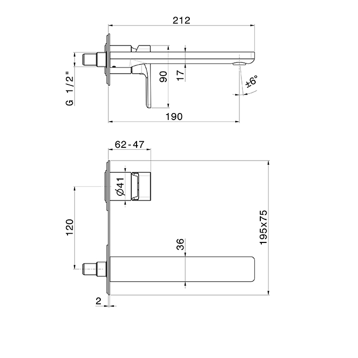 Внешняя часть смесителя для раковины Newform B-Easy 72629E ФОТО