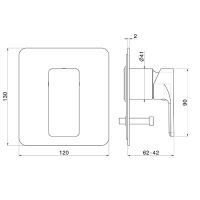 Смеситель для душа Newform B-Easy 72670E с автопереключателем на 2 потока внешняя часть схема 3
