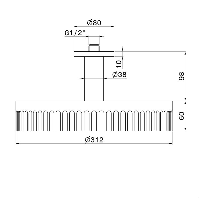 Верхний душ 30 см Newform Head Showers 72861.61.020 потолочный ФОТО